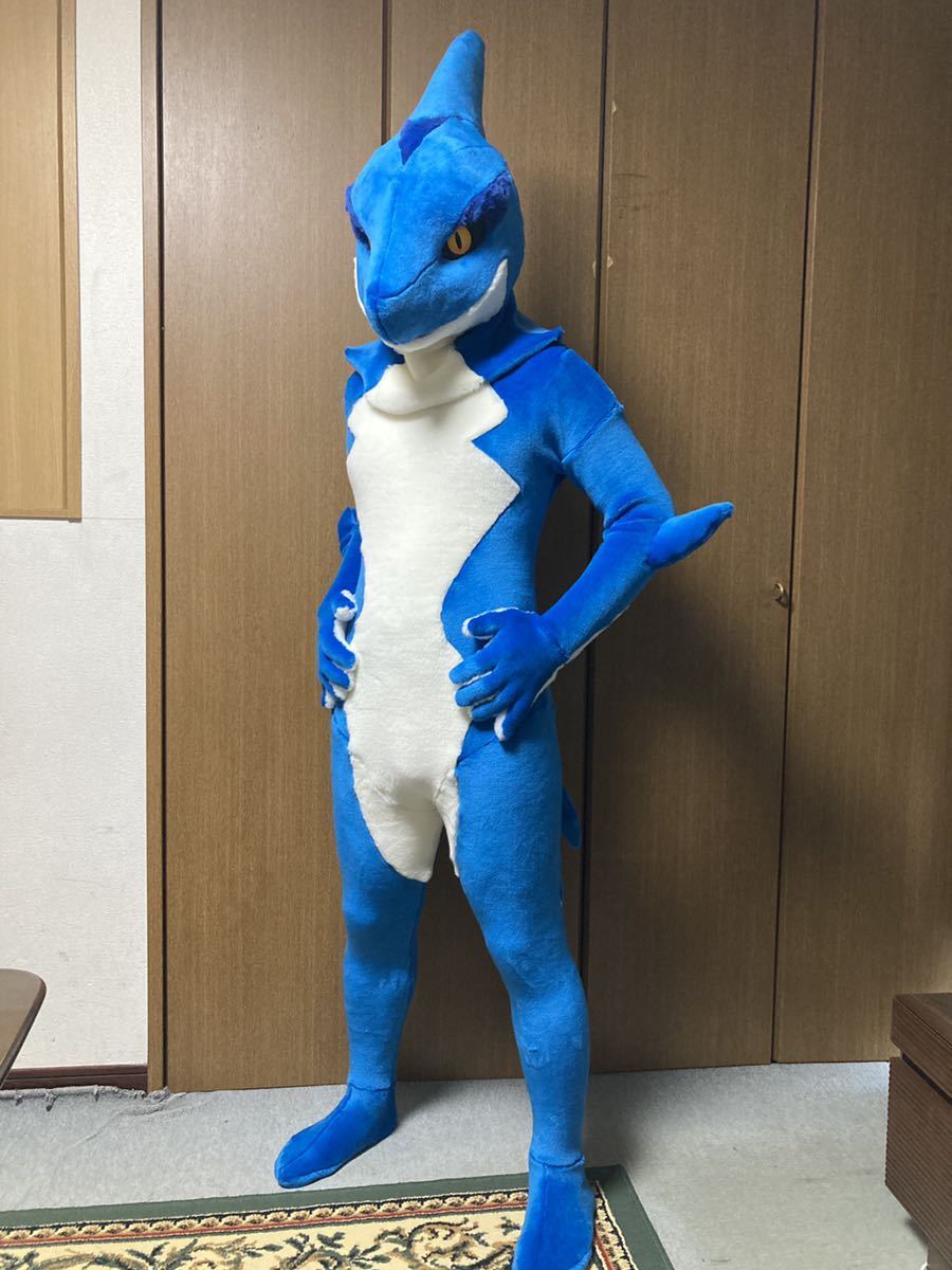 ファースーツ 青鮫 fursuit ケモノ 着ぐるみ ストファースーツ 等身大 アトラク ファースーツの画像3