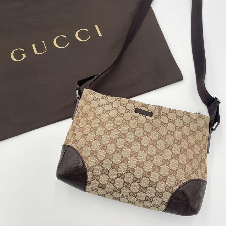 美品＞GUCCI グッチ GG柄 ショルダーバッグ 斜めがけ 大容量