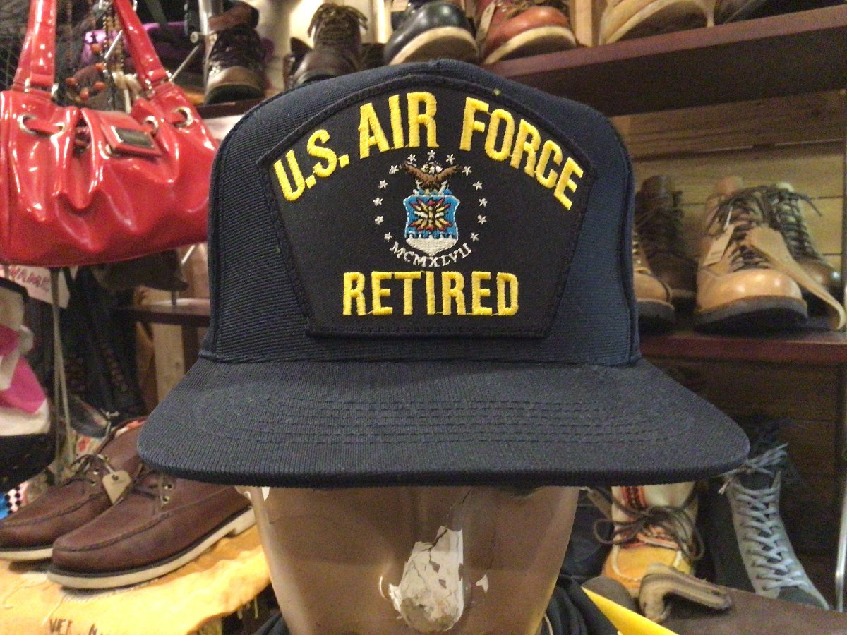 DEADSTOCK MADE IN USA U.S.AIR FORCE RETIRED CAP SIZE FREE デッドストック アメリカ製 エアフォース リタイアド キャップ アメリカ空軍