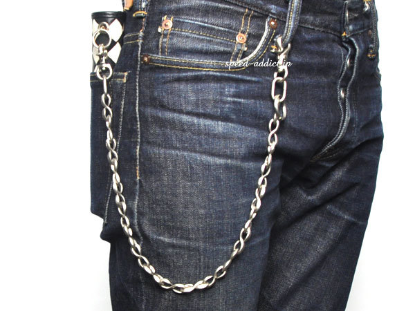  латунь чистота ( литье )DOUBLE CLIP WALLET CHAIN S знак маленький никель серебряный матовый / серебряный серебряный длинный цепочка для бумажника кожа кошелек кожа бумажник 