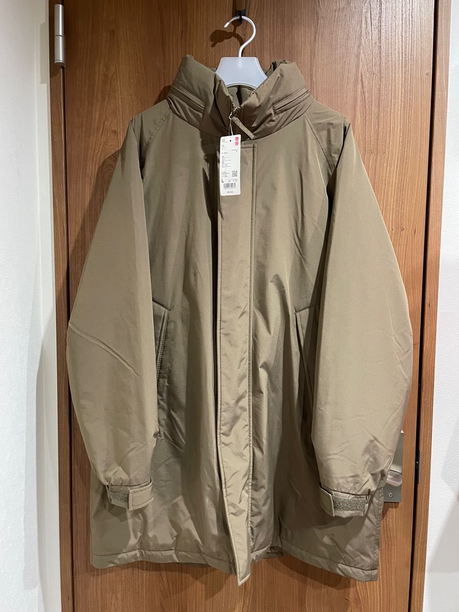 ユニクロ 防風パデッドコート Brown Lサイズ