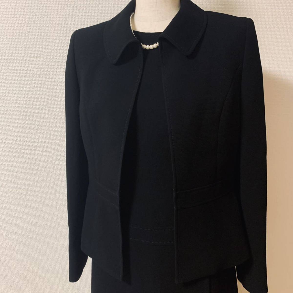 marie claire ブラックフォーマル スーツ ワンピース 日本製 マリクレール M 礼服 喪服 冠婚葬祭