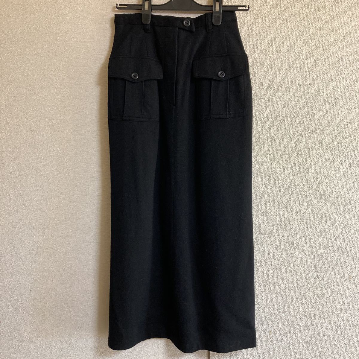 レディース　ロングスカート　Rapiche 黒　W63 毛100% 日本製_画像1
