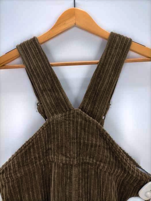 カレンテージ CURRENTAGE オーバーオールレディース S 19AW 太畝オーバーオール 緑系 中古 古着 1318_画像4