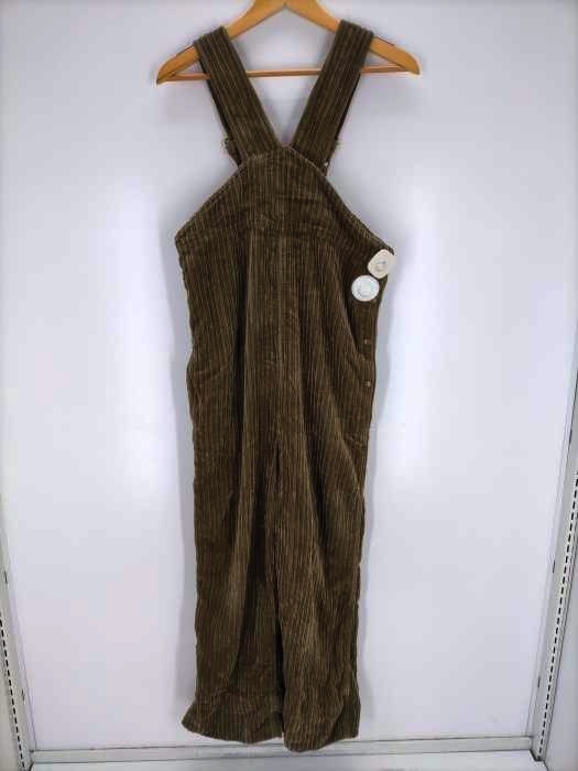 カレンテージ CURRENTAGE オーバーオールレディース S 19AW 太畝オーバーオール 緑系 中古 古着 1318_画像1