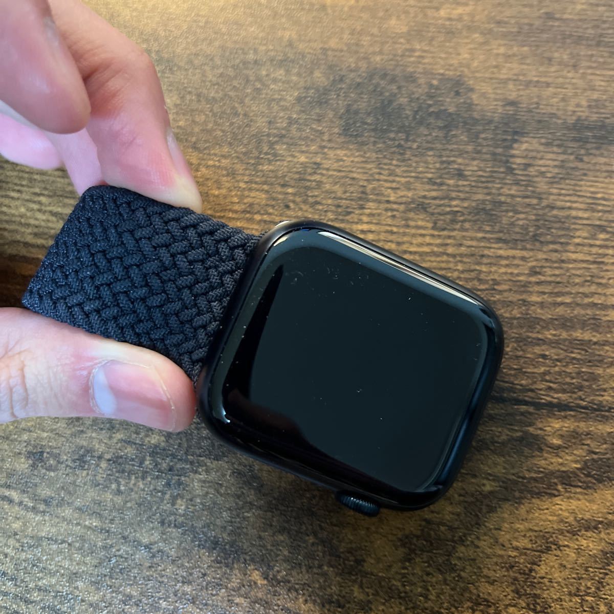 Apple Watch 45mmケース用ミッドナイトブレイデッドソロループ - サイズ4