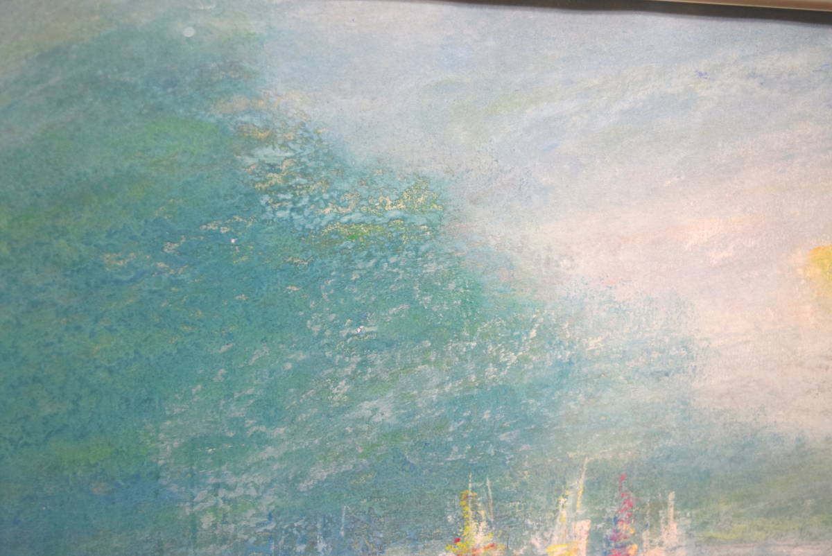 【真作保証】アンドレ・アングル「朝の輝き」パステル画6号/人気作家_画像5