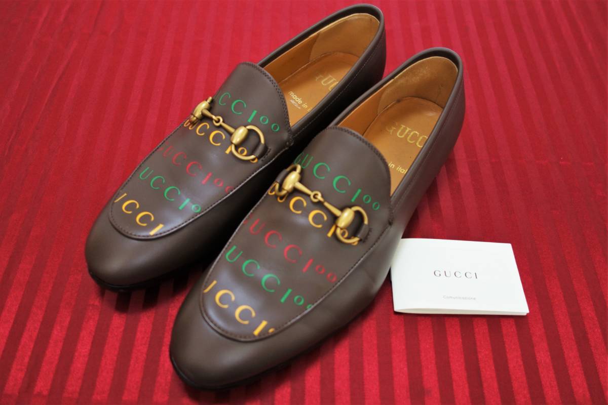 グッチ100周年記念モデル　定価１３．５万円 未使用に近い グッチ(gucci)　ロゴビットローファー ６(日本サイズ25～25.5cm) ブラウン_画像3