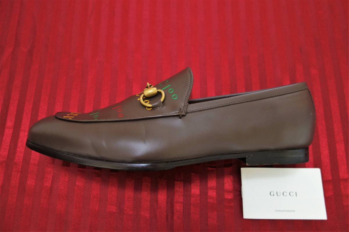 グッチ100周年記念モデル　定価１３．５万円 未使用に近い グッチ(gucci)　ロゴビットローファー ６(日本サイズ25～25.5cm) ブラウン_画像4