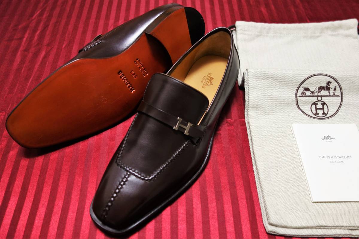 定価16万円 未使用品 エルメス Hロゴ金具 ローファー 421/2(日本
