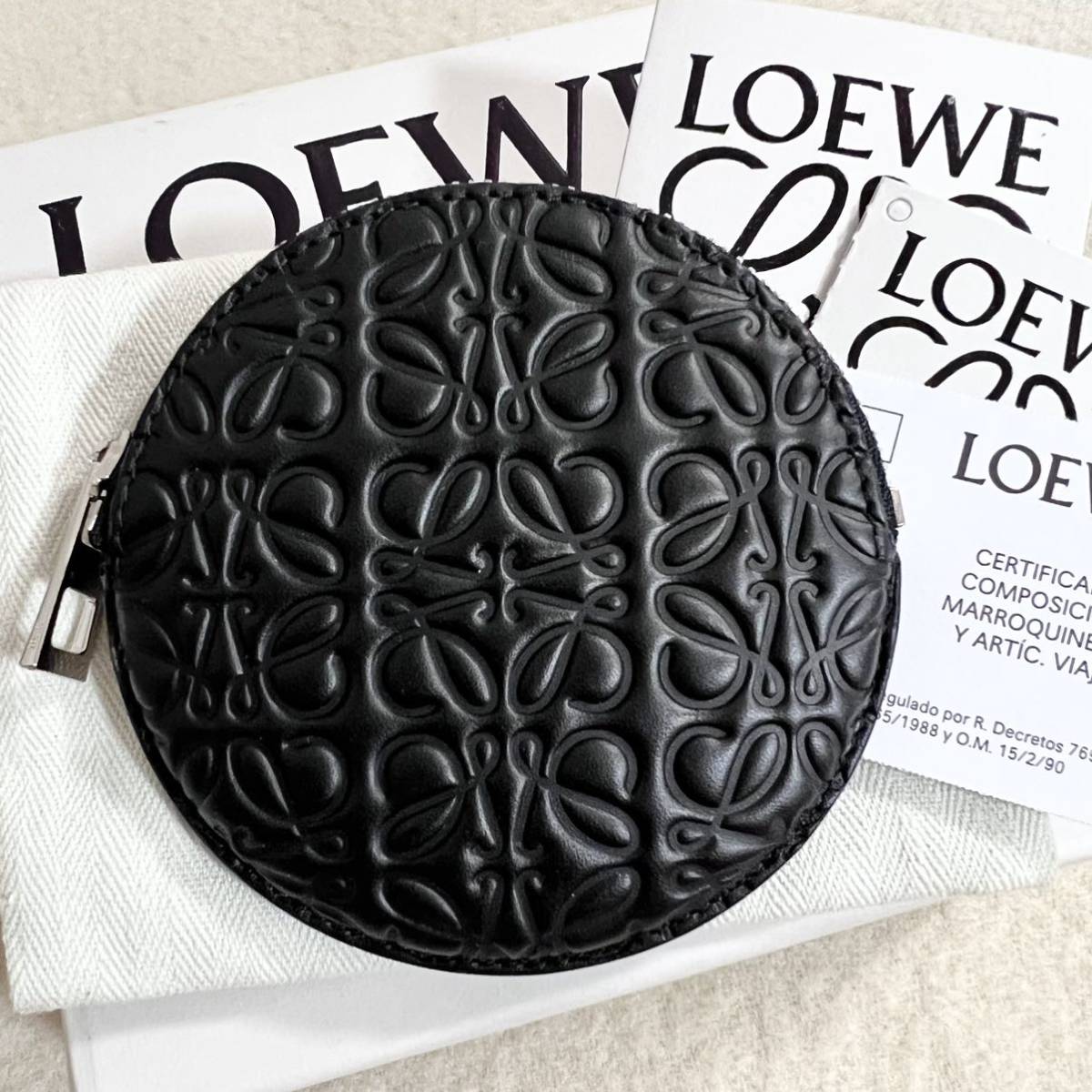 割引購入 小銭入れ コインケース 未使用 LOEWE ロエベ ラウンド 黒