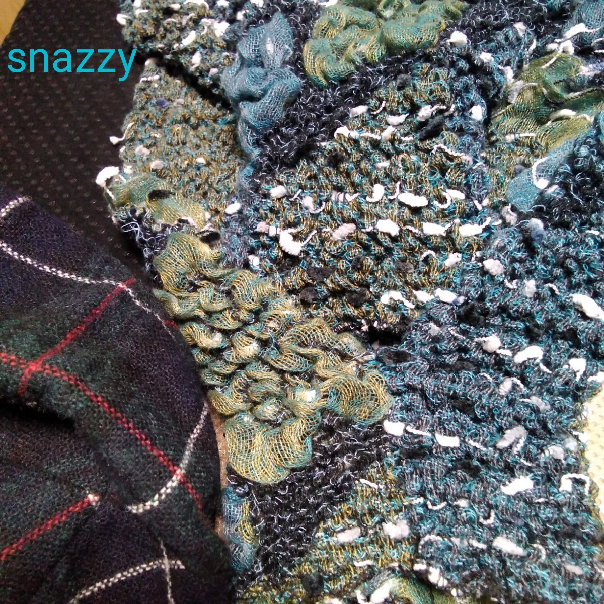 Snazzy ブルーグリーンネックとチェックベレー帽56cmセット割