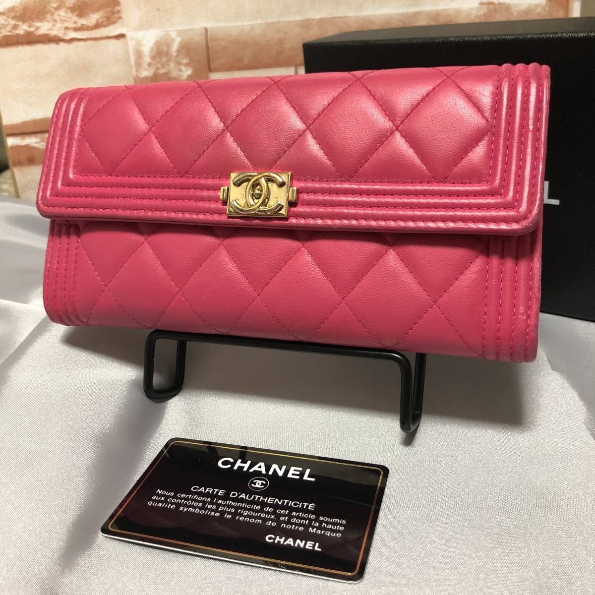 人気絶頂 シャネル CHANEL ☆美品☆正規品 マトラッセ ピンク 長財布