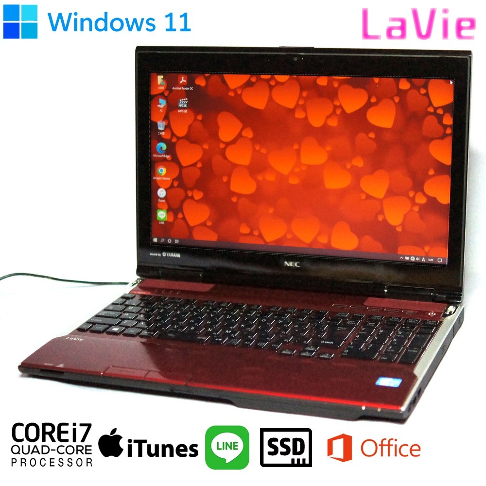 NEC ノートPC Lavie i7/SSD/WiFi/カメラ/Office/HDD付き ノート