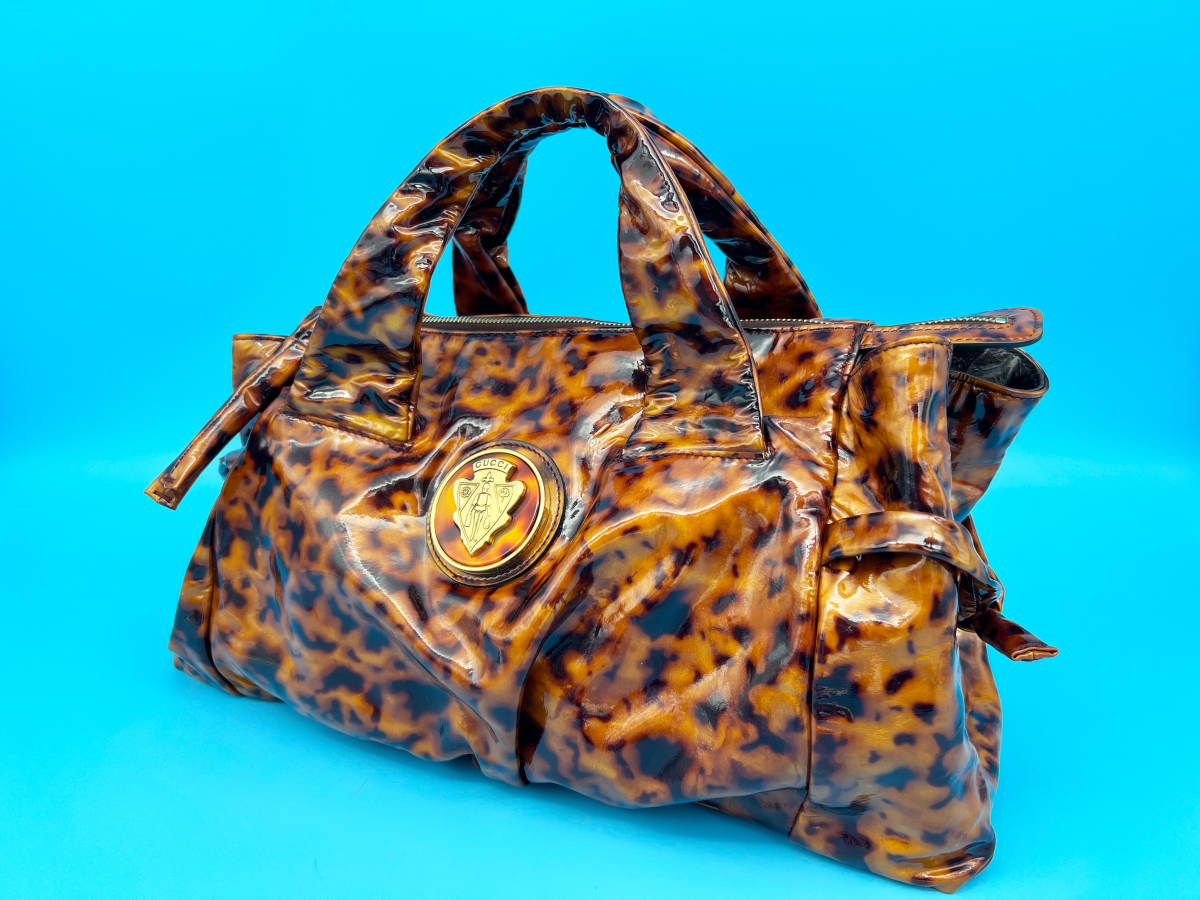 ☆ベタつき無し 美品 GUCCI グッチ 197020 486628 ヒステリア パテント