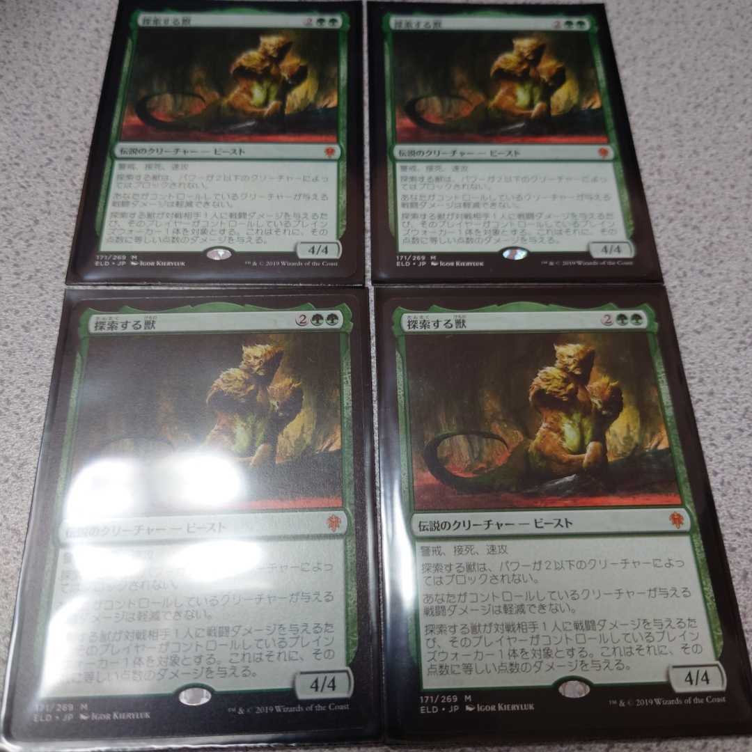 MTG ELD 探索する獣 日本語 四枚セット 即決_画像1