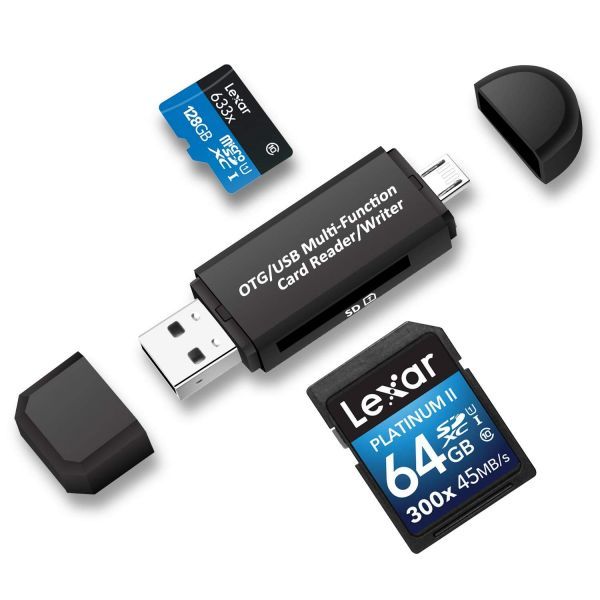 Philonext Micro USB/USB接続 PC/Androidスマートフォン・タブレット用カードリーダー(Micro SD/SD両対応)