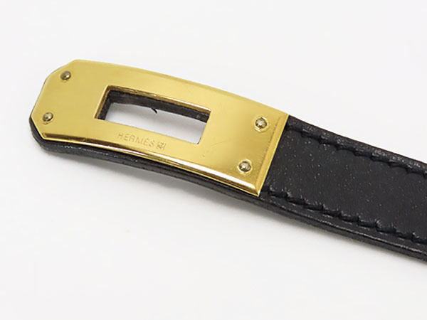美品 エルメス ケリー ドゥブルトゥール 2連 レザー ブレスレット