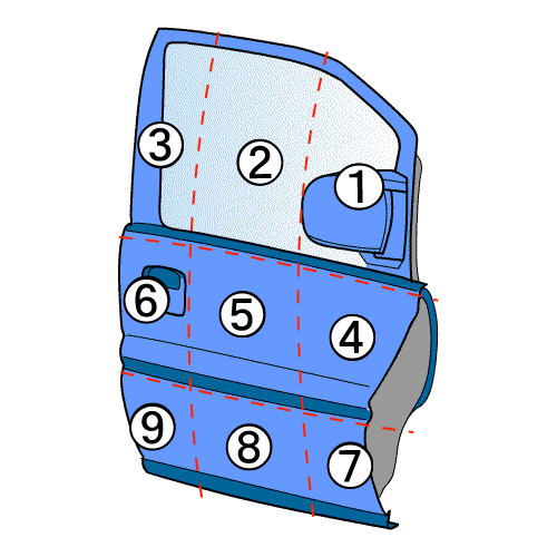 デリカＤ5 DBA-CV5W 右前 フロント ドアASSY C2 S 8人 4B12 F16 H20年 緑 グリーン 5700A464_画像5