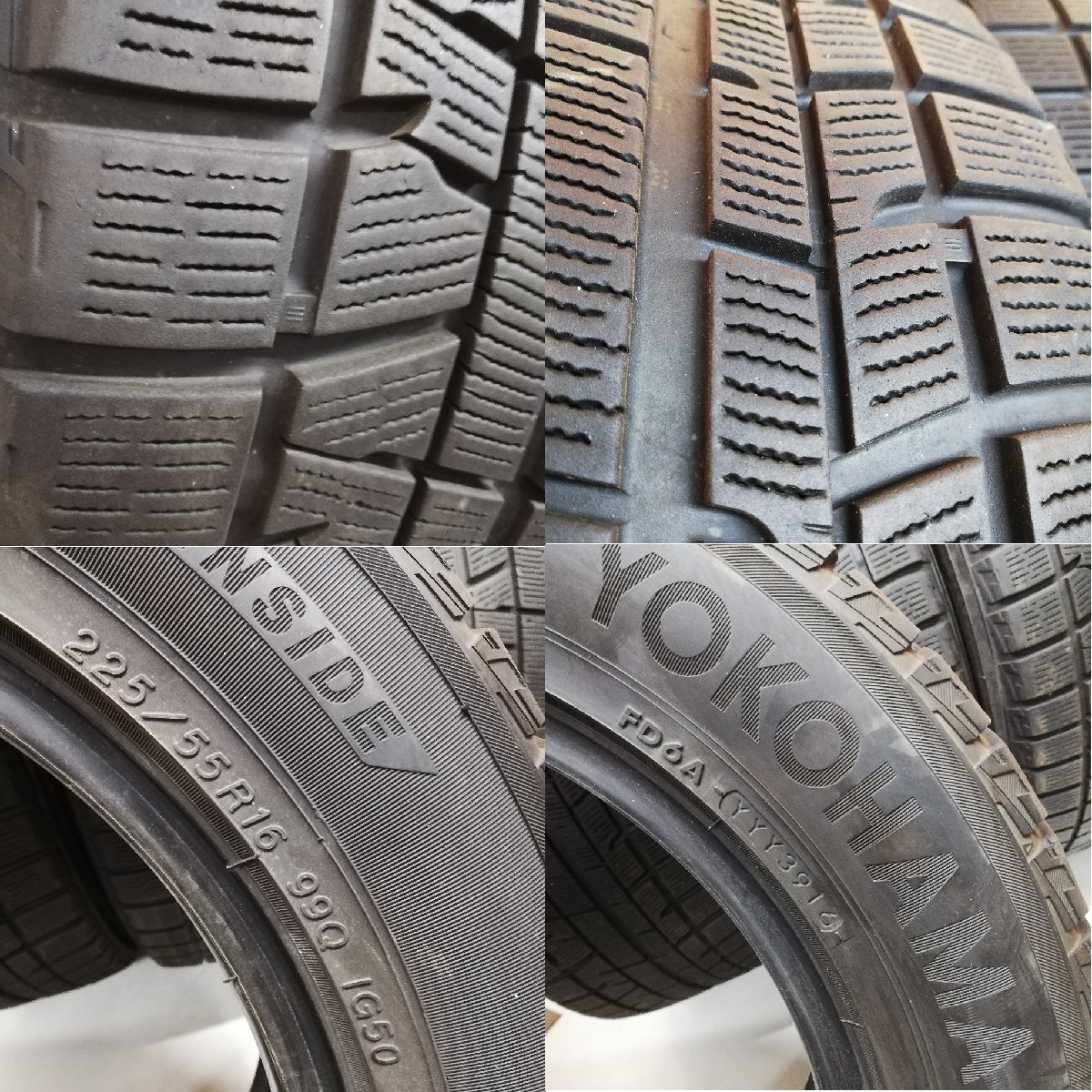 ◆本州・四国は送料無料◆ ＜特価！ 希少スタッドレス 4本＞ 225/55R16 ヨコハマタイヤ アイスガード iG50プラス '16 50～60% ベンツ_画像10