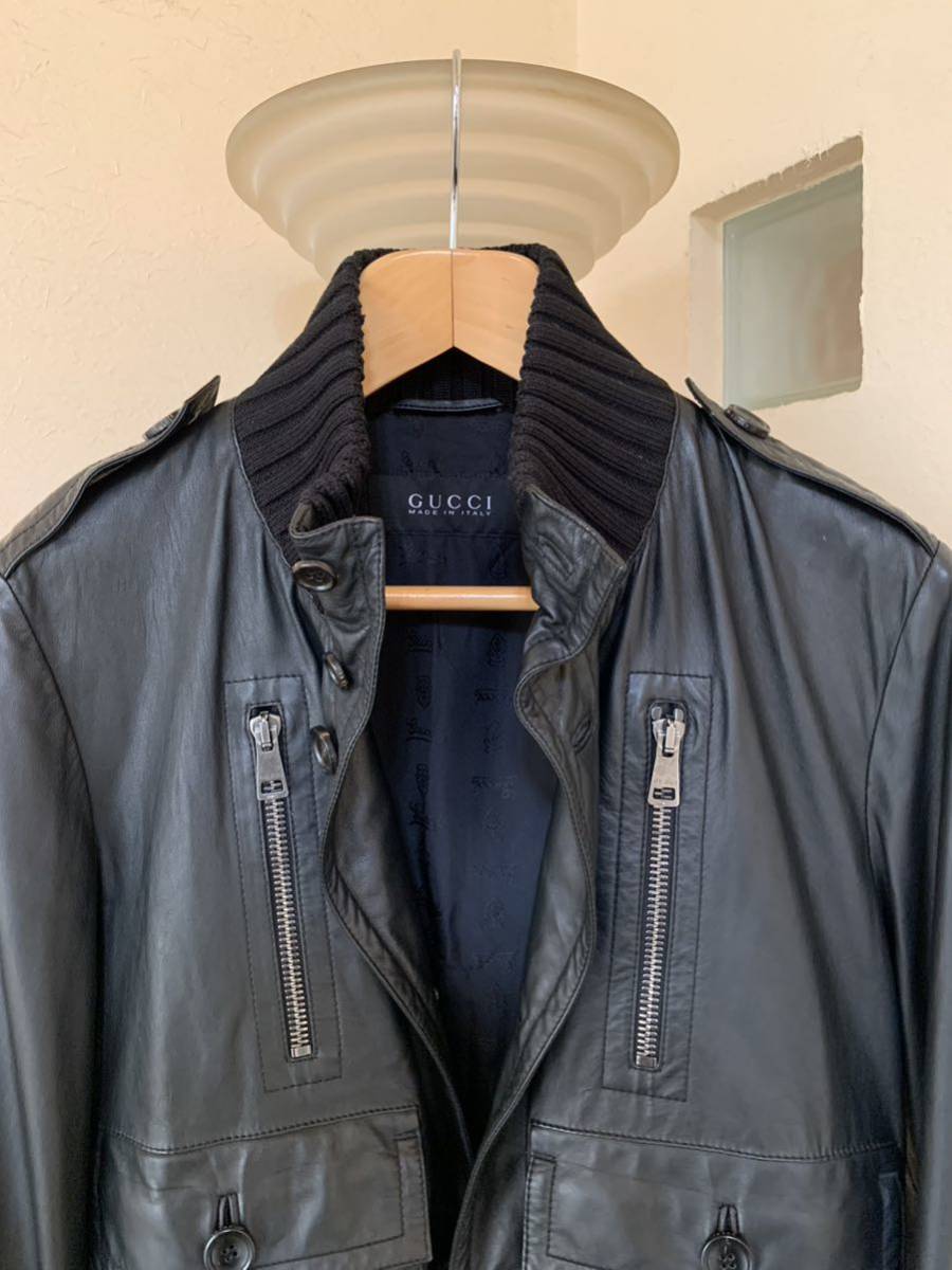 最大53%OFFクーポン GUCCI グッチ レザージャケット美品 espaciomalvon