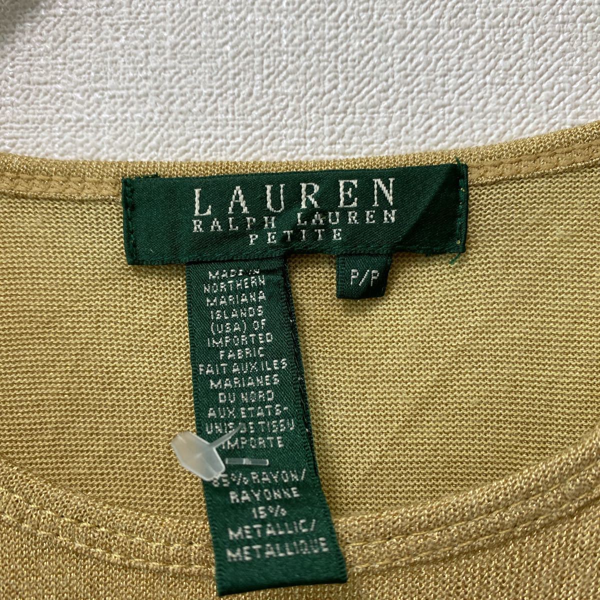ローレンラルフローレン　長袖　カットソー　光沢　ラメ感　S相當　インナー　LAUREN RALPH LAUREN ロングTシャツ　ロングスリーブ