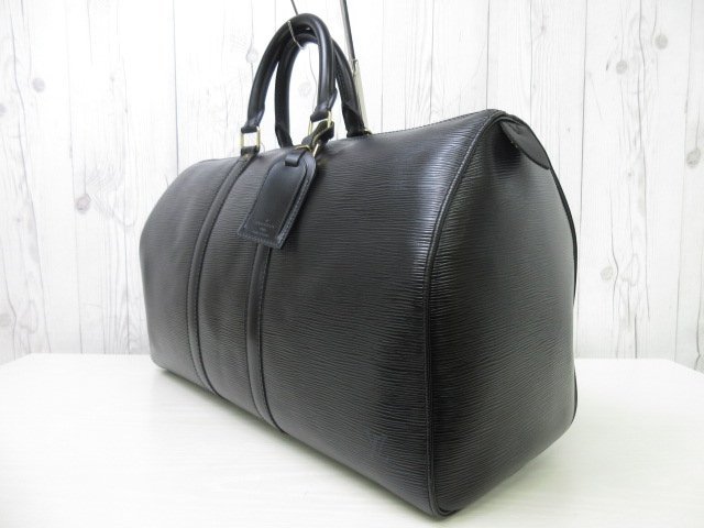 極美品 LOUIS VUITTON ルイヴィトン キーポル45 ノワール ボストンバッグ ハンドバッグ バッグ M59152 エピ レザー 黒 メンズ 55134