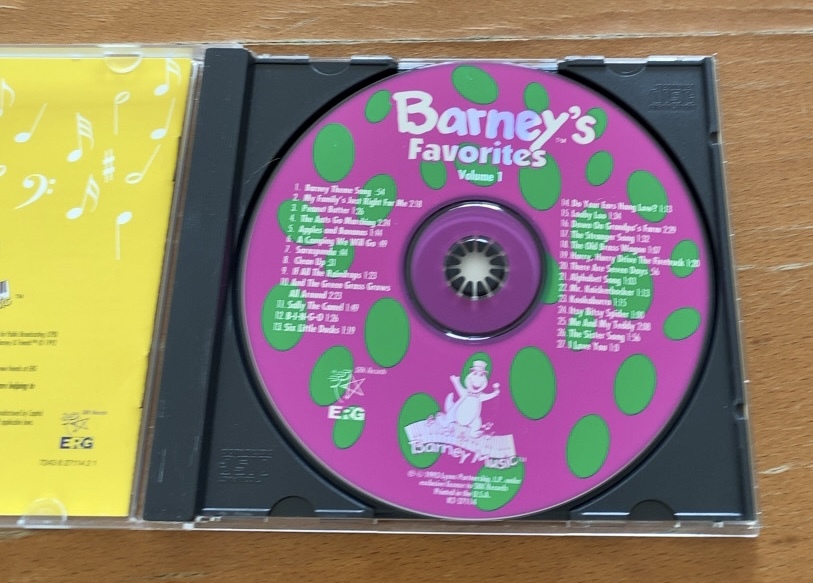 *廃盤* Barney's Favorites vol.1 ティラノサウルスのバーニー&フレンズ のかわいいCD 27曲入り_画像3