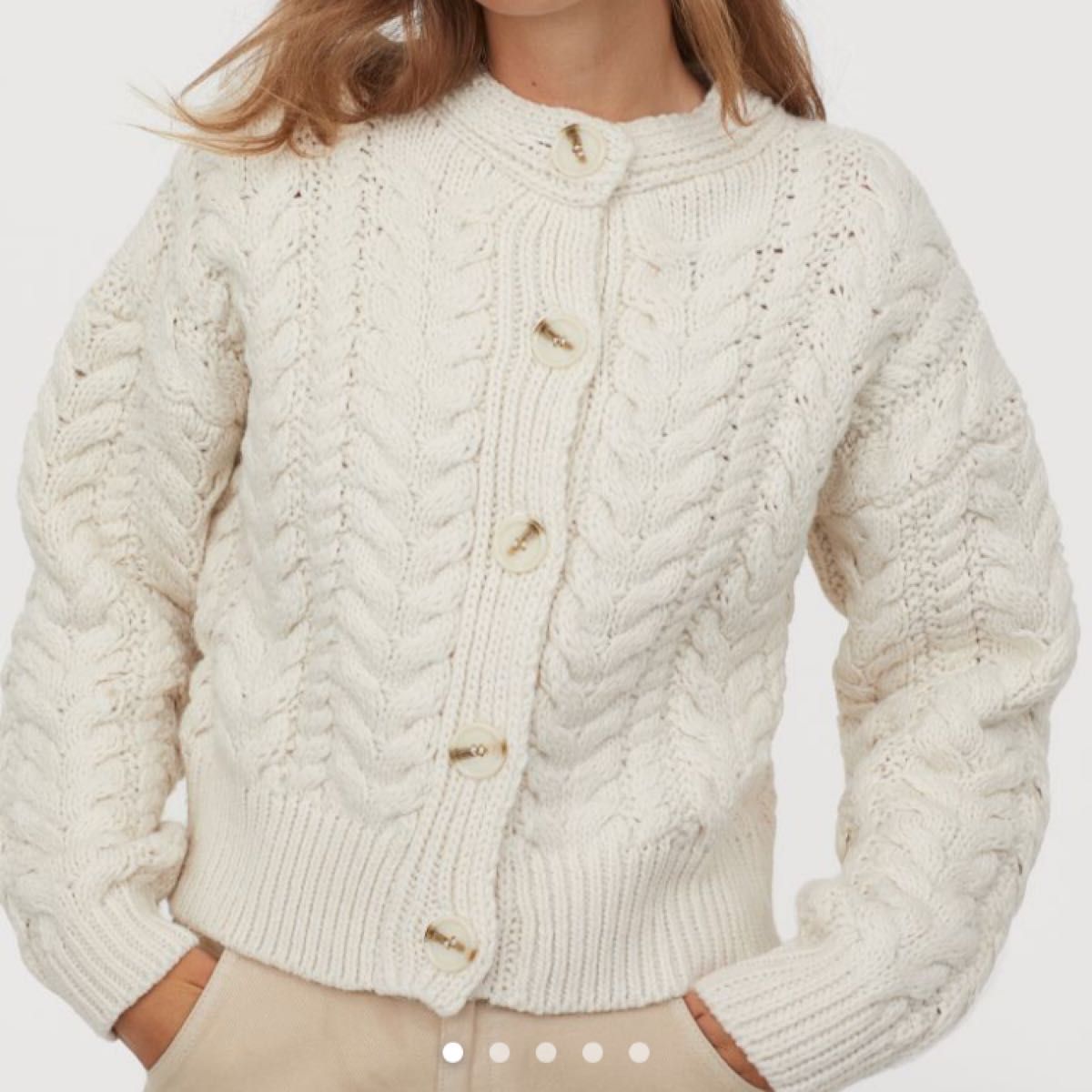 H&M ケーブルニットカーディガン 肉厚 ケーブルニット H&M ケーブルニットカーディガン 肉厚 ケーブルニット