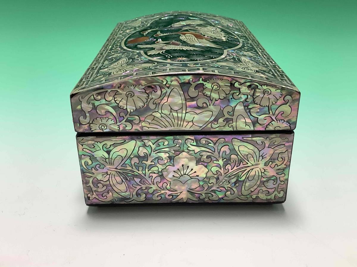 *#* Korea tradition industrial arts # high class mother-of-pearl gem box # pine . crane. group .# gorgeous!* #*