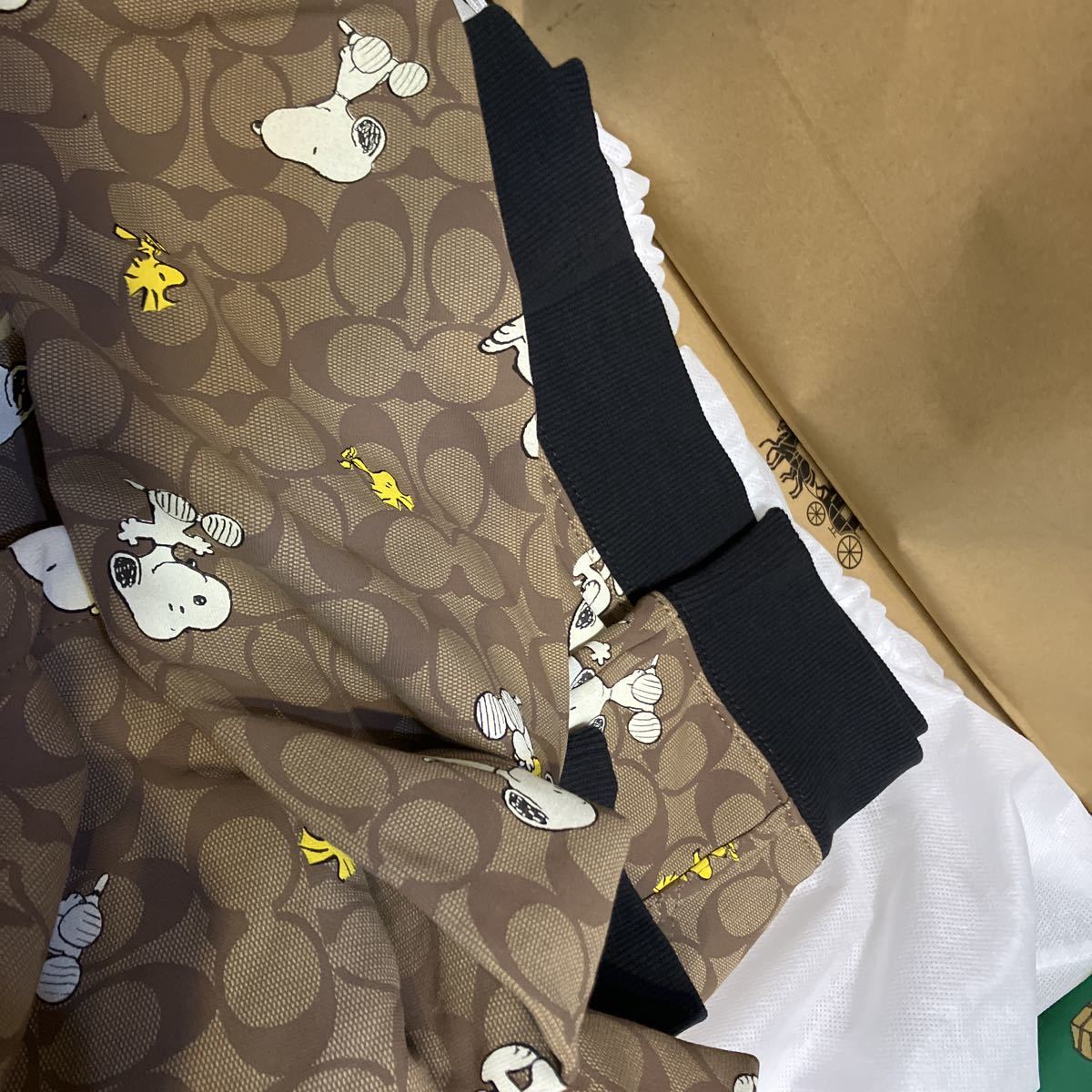 送料込専用袋付●新品●価77000 COACH X PEANUTS スヌーピー Mサイズ カーキシグネチャーパーカー フーディ2022.10新作 ピーナッツ コーチ