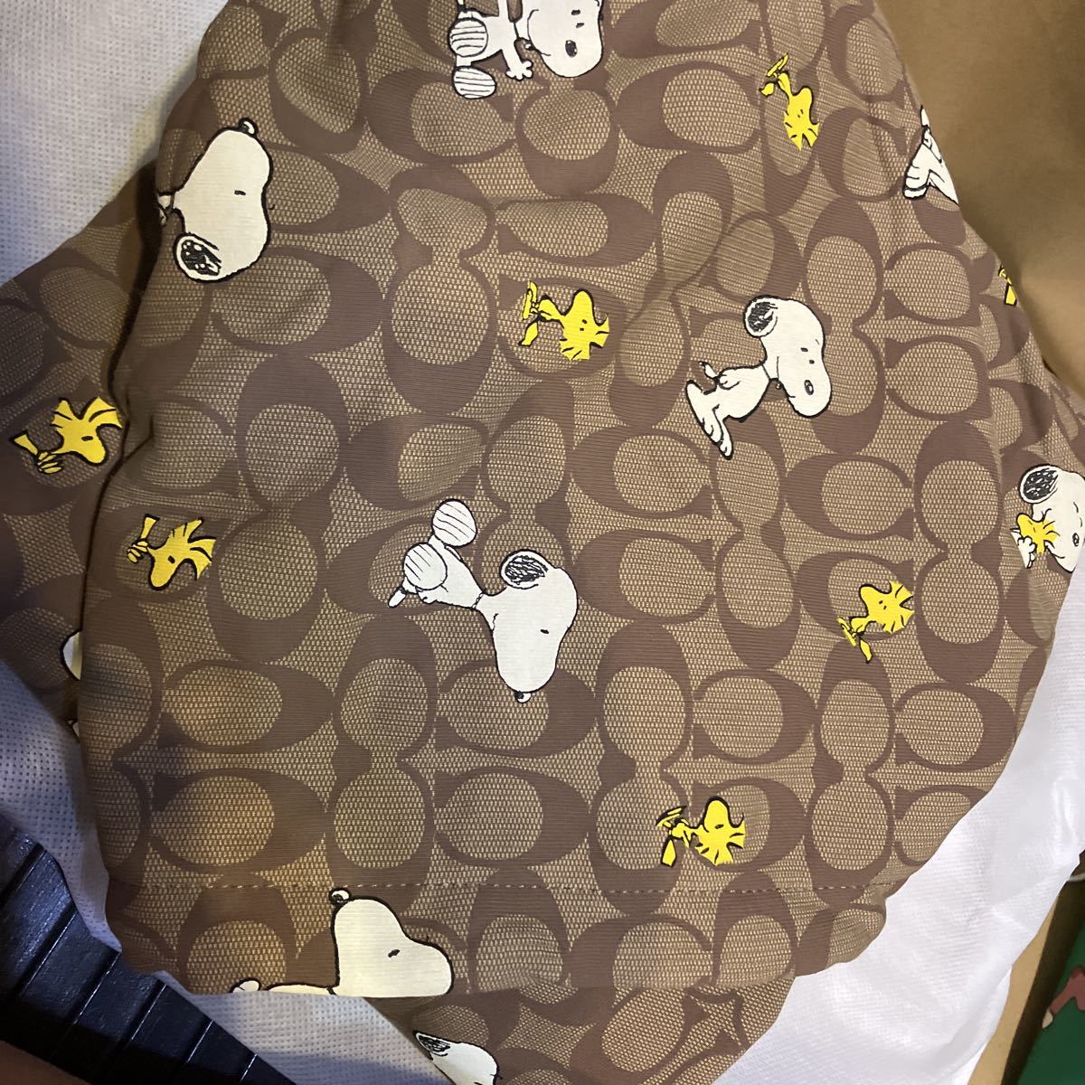 送料込専用袋付○新品○価77000 COACH X PEANUTS スヌーピー Mサイズ