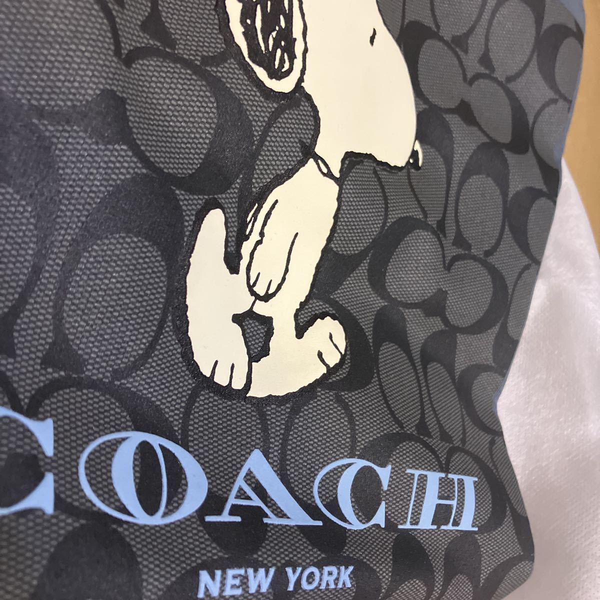 送料込専用袋付●新品●価40700 COACH X PEANUTS スヌーピー Tシャツ Lサイズ シグネチャープリント 2022.10新作 ピーナッツ コーチ_画像6