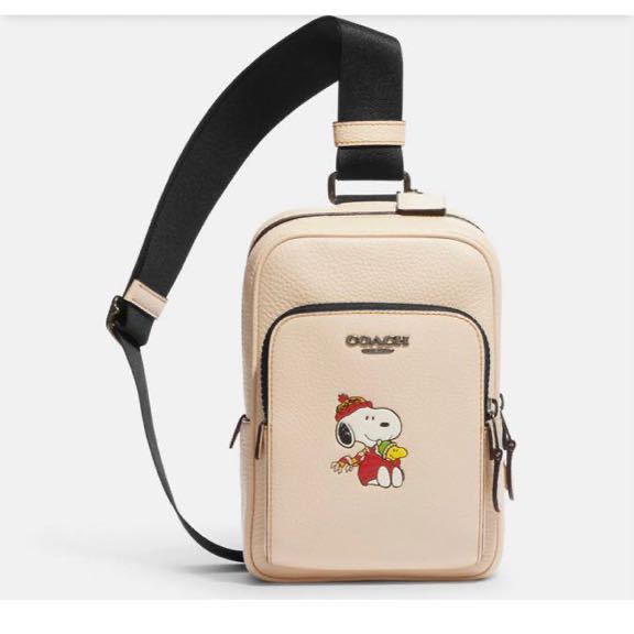 和風 新品未使用 COACH コーチ トラックパック14 スヌーピー ボディ