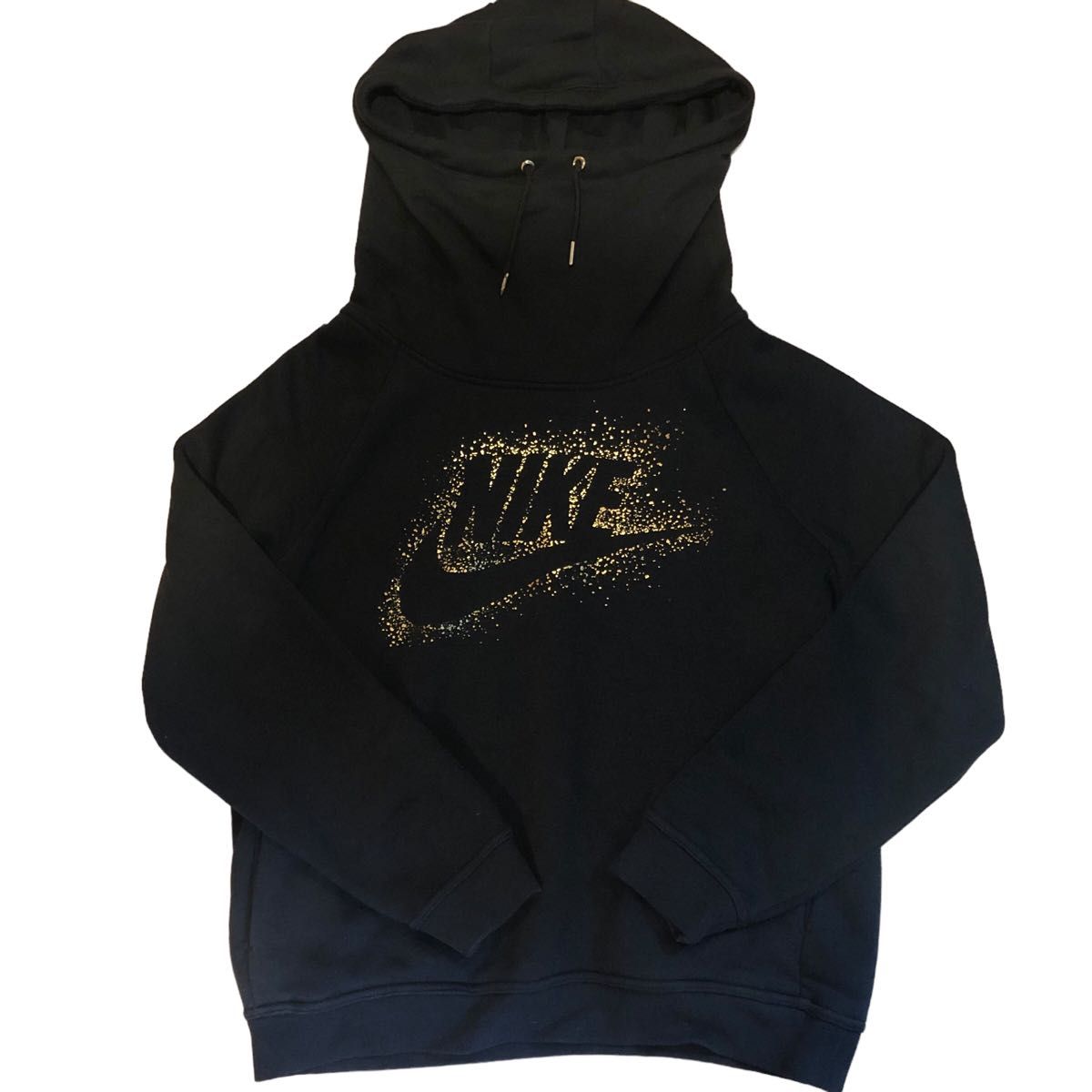 【美品】NIKE ナイキ パーカー ブラック プルオーバー 金ロゴ サイズXL