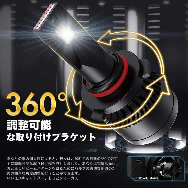 100W HB4 LED フォグ AHR10系 エスティマハイブリッド 2個セット 12V 20000ルーメン 6000ケルビン_画像2