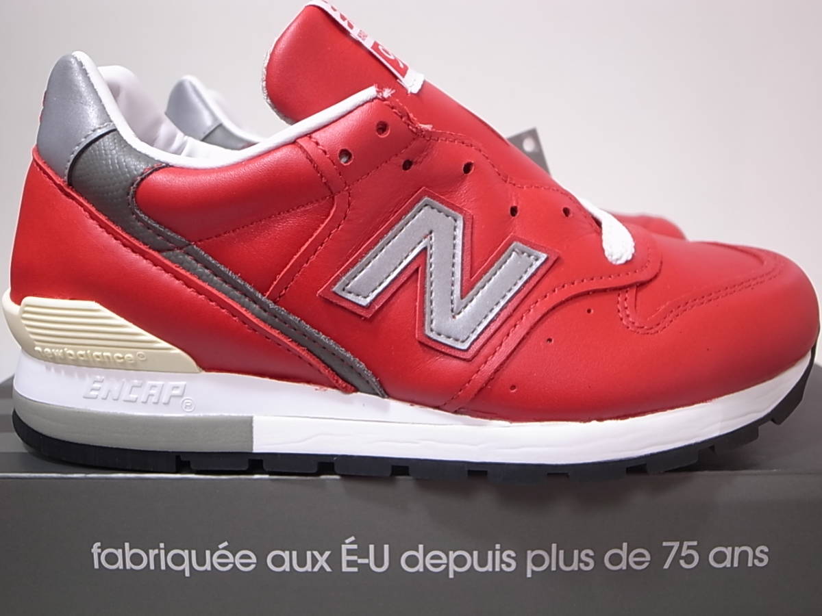 [ free shipping prompt decision ]NEW BALANCE USA made M996NCA 22.5cm US4.5 new goods original color reissue red red full gray n all leather RED LEATHER American made 