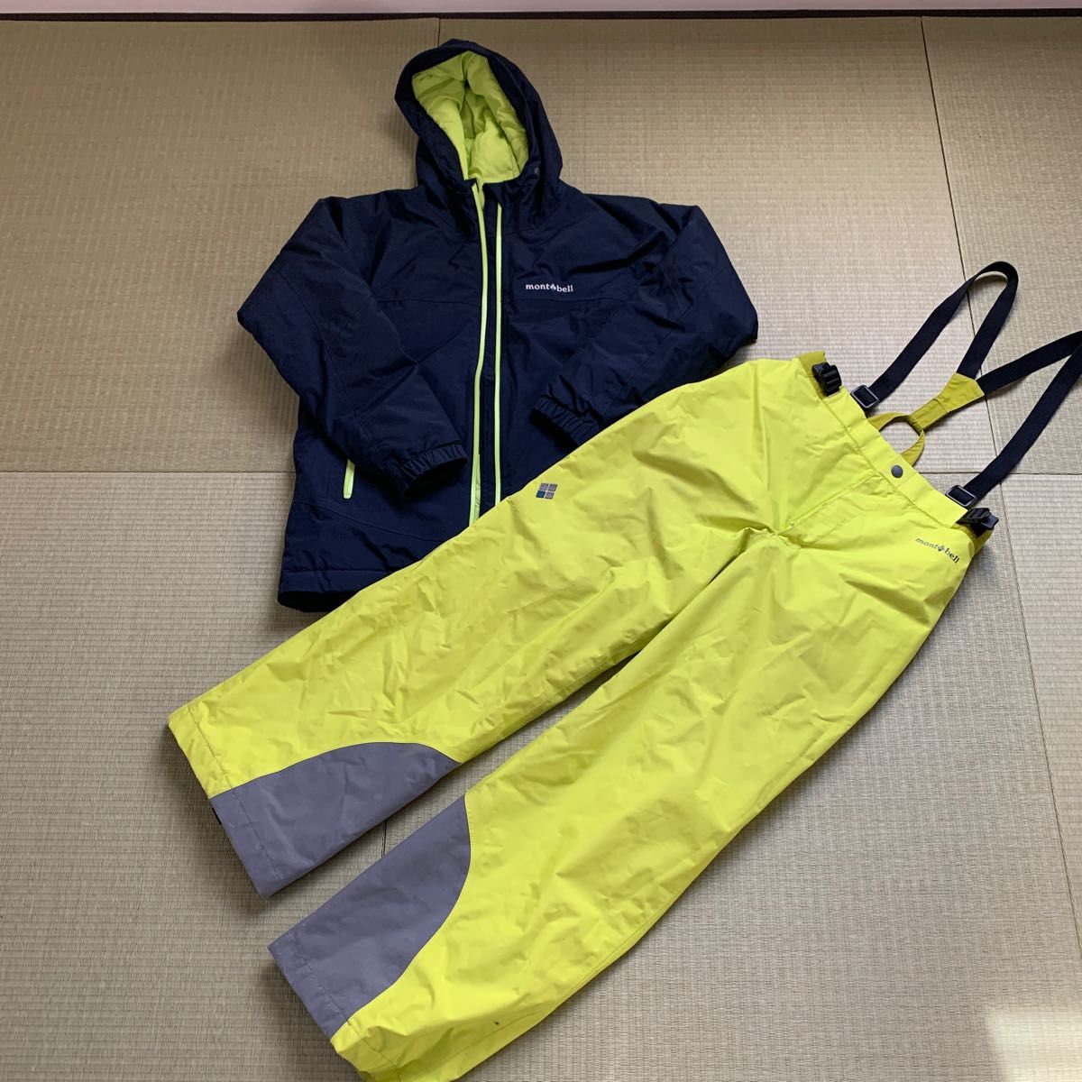 男女兼用 モンベル レインウェア 上下セットスノー スキー ジュニア