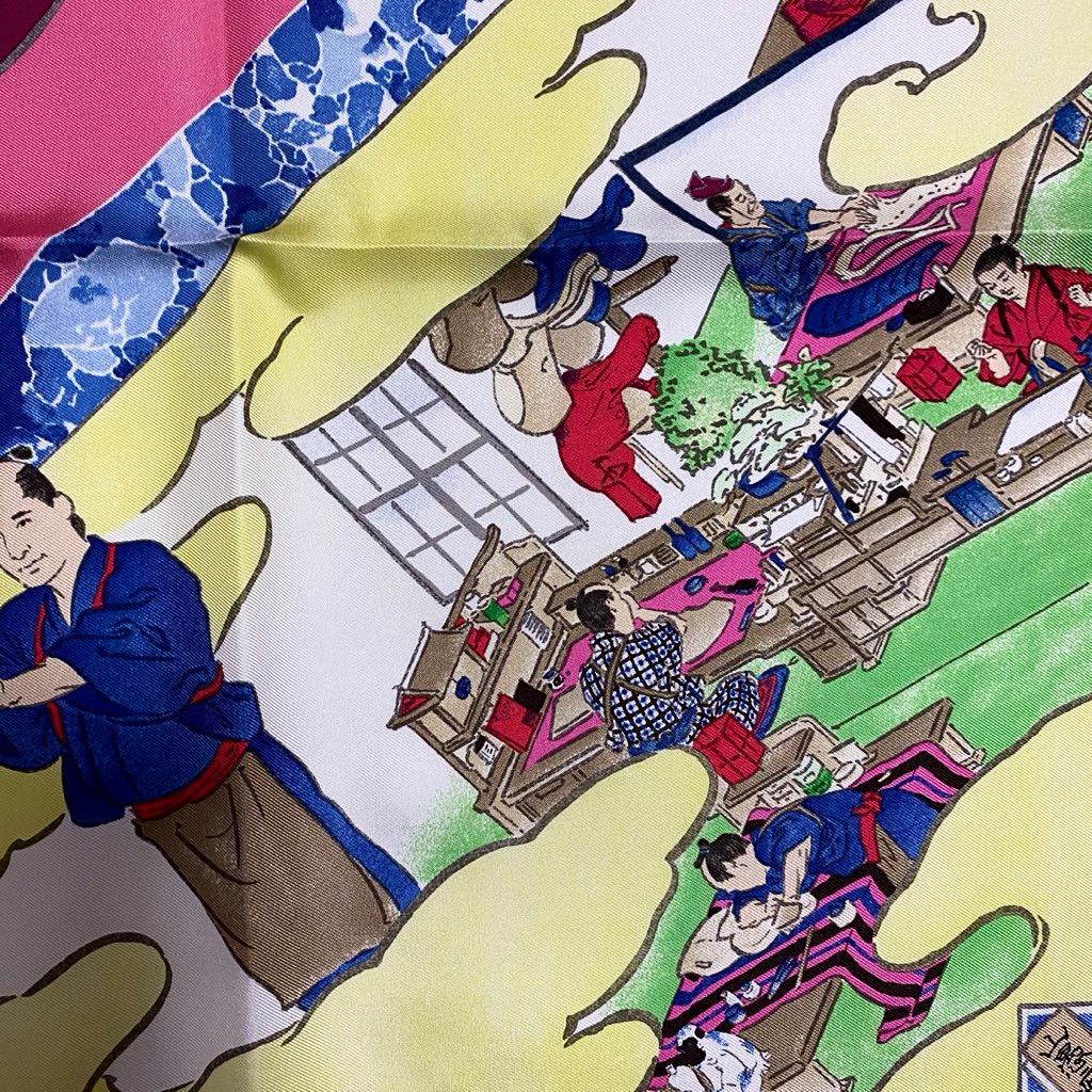 カレ90 「Les Artisans d'Hermes」 スカーフ シルク ピンク カレ90 「Les Artisans d'Hermes」 スカーフ シルク ピンク