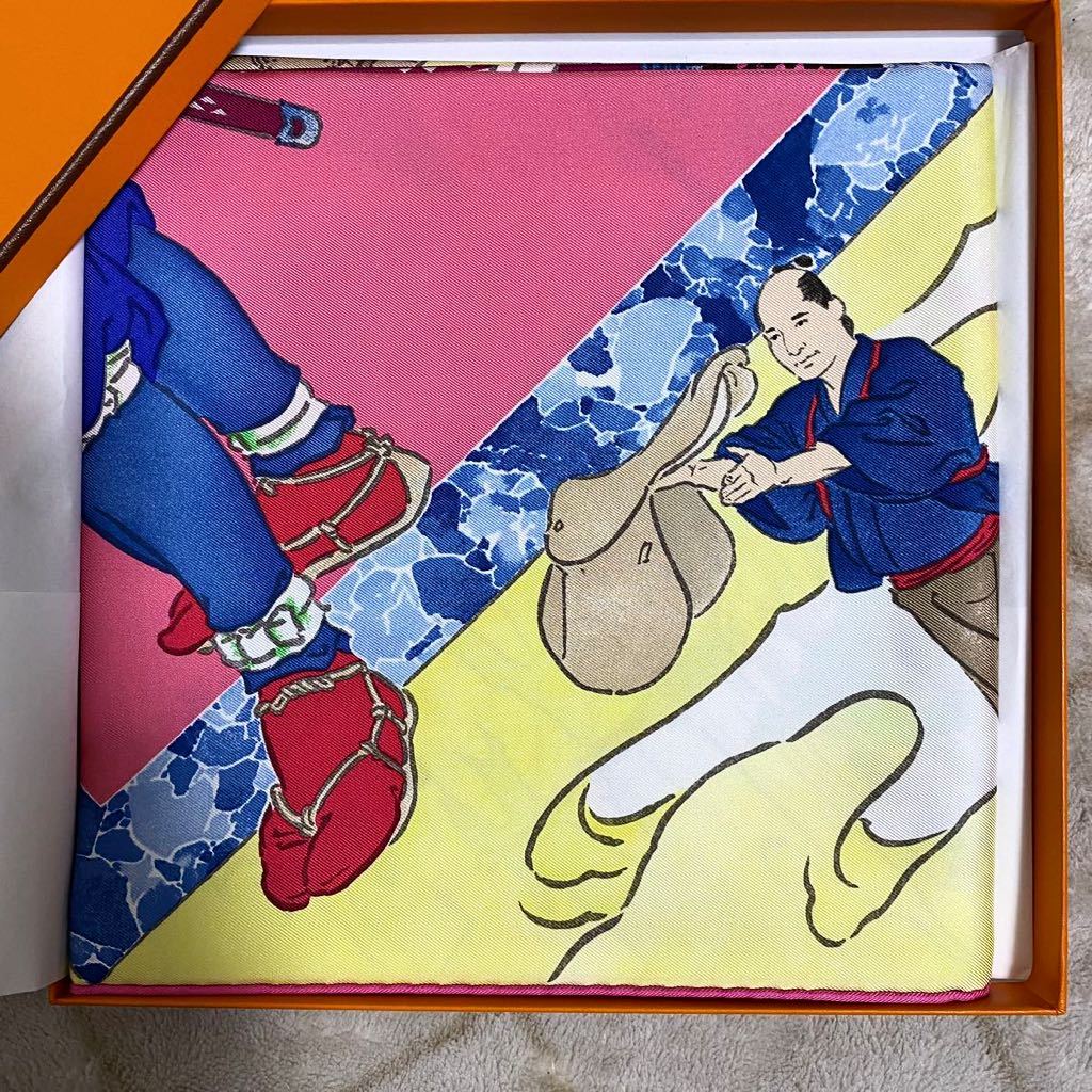 カレ90 「Les Artisans d'Hermes」 スカーフ シルク ピンク カレ90 「Les Artisans d'Hermes」 スカーフ シルク ピンク