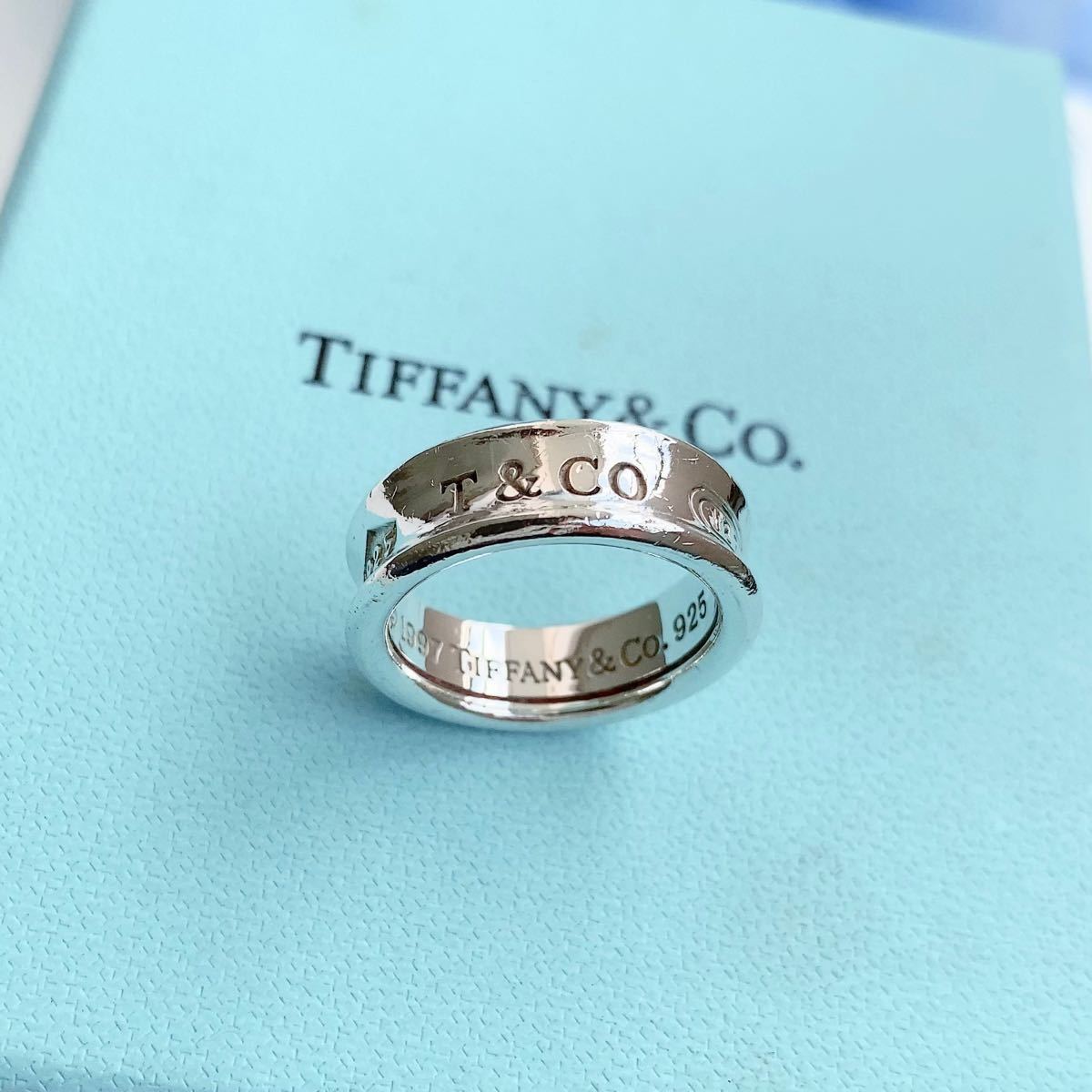 Tiffany&Co.**ティファニー1837 ナローリング RG ロゴ ダイヤ