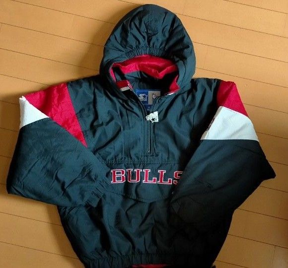 希少 美品　90s ビンテージ スターター NBA シカゴ ブルズ 中綿 アノラック S　キッズ　ボーイズ　ナイロンジャケット