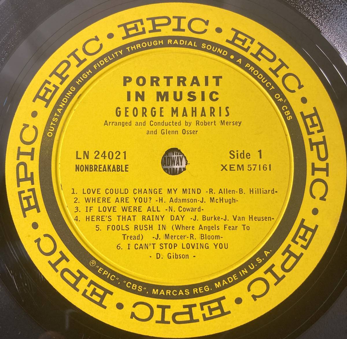 ジョージ・マハリス (George Maharis) / Portrait In Music 米盤LP Epic LN 24021MONO_画像4