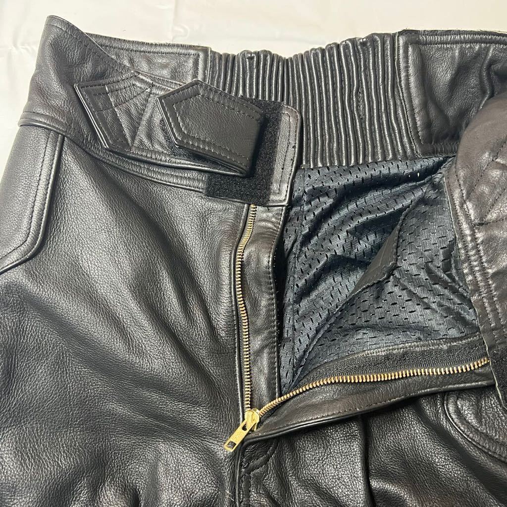 即決★K'S leather KADOYA★XL ライディングパンツ カドヤ パット入り ブラック 黒 本革 本皮 ツーリング_画像5