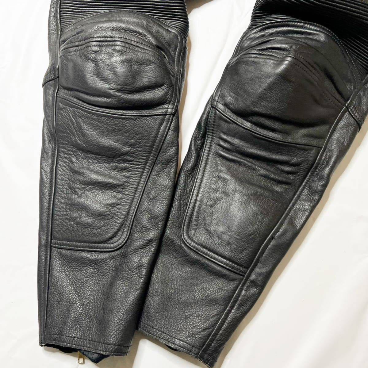 即決★K'S leather KADOYA★XL ライディングパンツ カドヤ パット入り ブラック 黒 本革 本皮 ツーリング_画像7