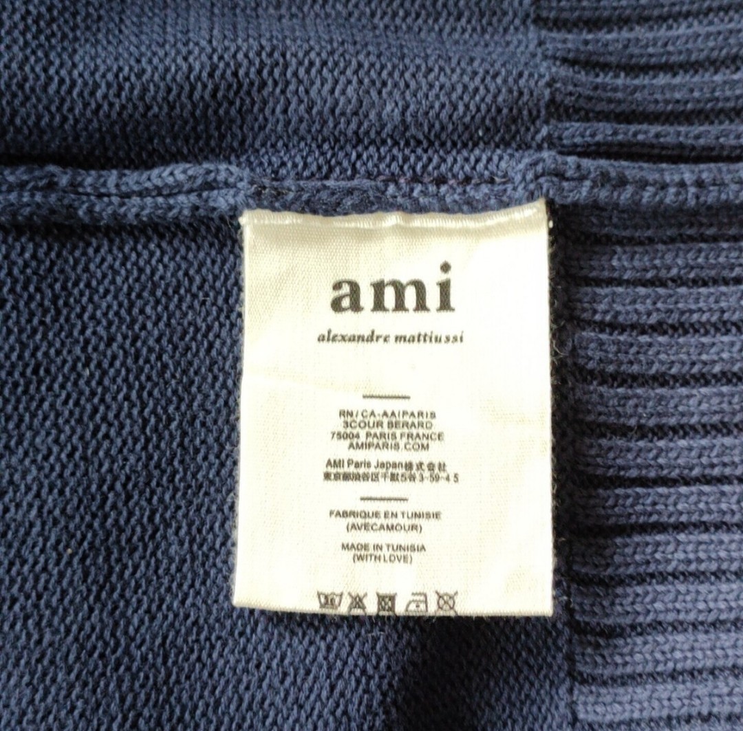 アミパリス amiparis セーター ロゴ刺繍 ネイビー 新品タグ付き 男女