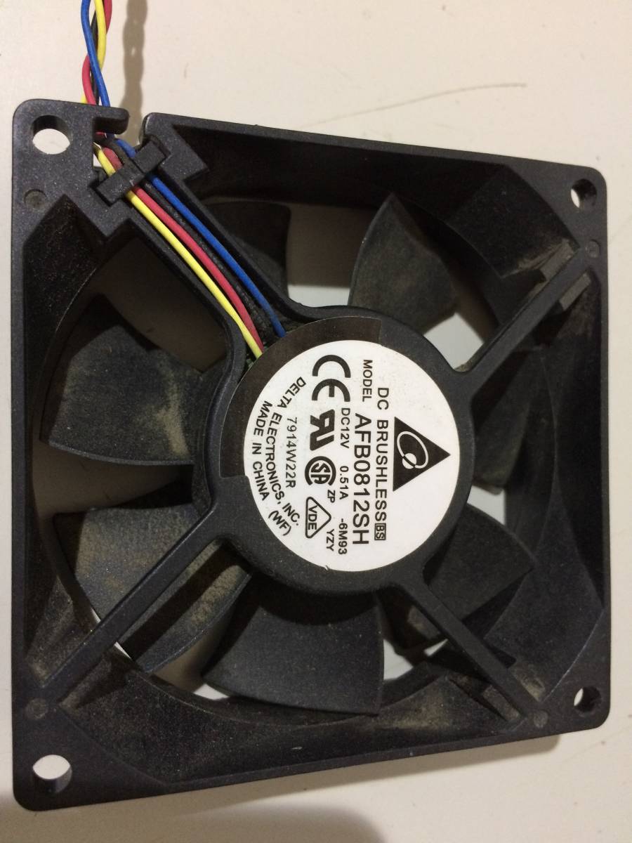 中古品 DELTA ELECTRONICS AFB0812SH DC12V 0.51A 8cm 動作確認済 現状品⑥_画像2