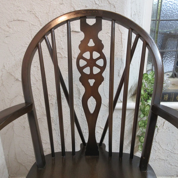 イギリス アンティーク 家具 アームチェア キッチンチェア ホイールバック 椅子 イス 店舗什器 木製 英国 KITCHENCHAIR 4889d_画像3