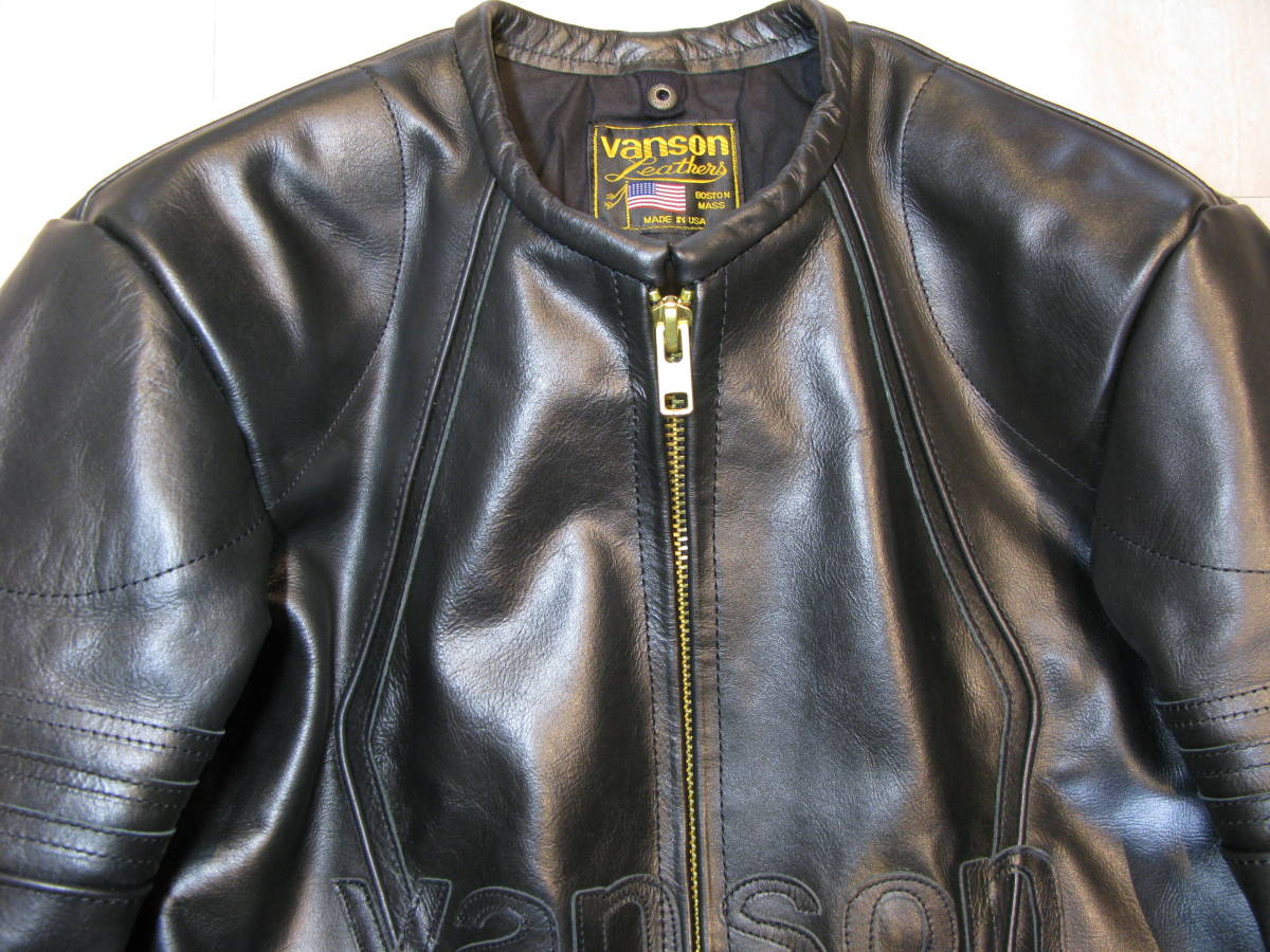 オートバ バンソン VANSON ライダースジャケット ブラックスター JYBcl
