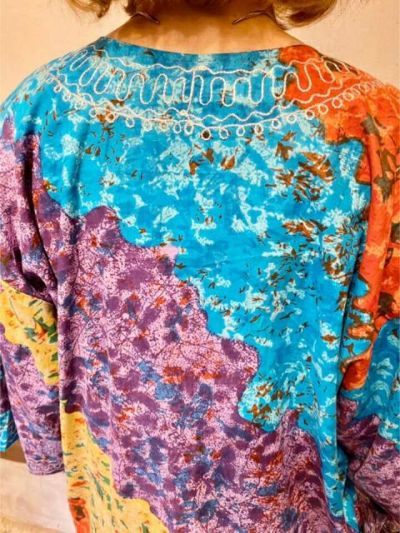 mulch color India cotton caftan shirt〈sd220524〉_画像7